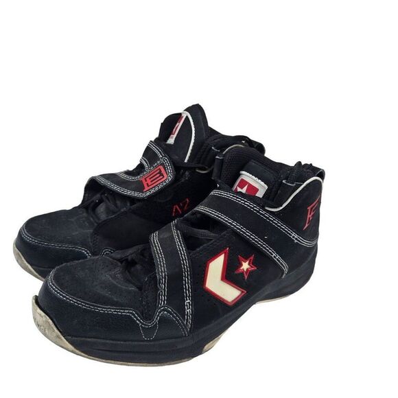 Converse Elton 76ers Player High Top Sneakers Mens Size 9 Black Red - Picture 3 of 11